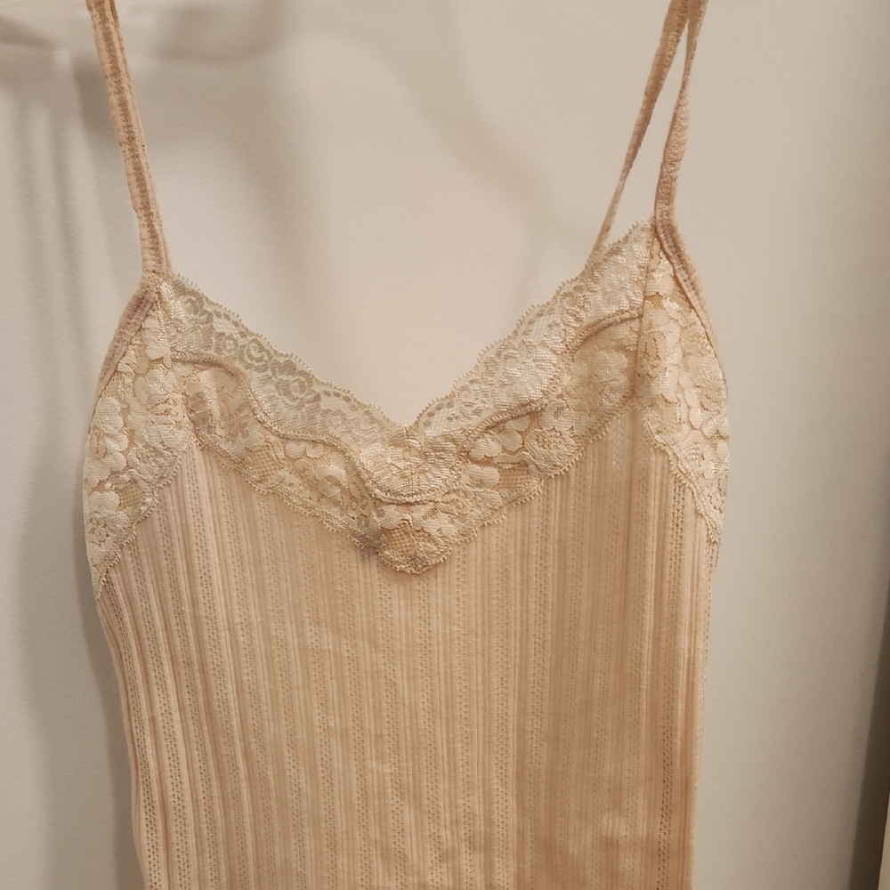 Victoria's Secret Lace Trimmed Tan Camisole